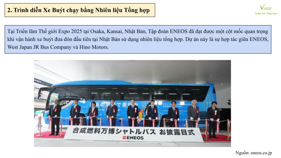 Trình diễn Xe Buýt chạy bằng Nhiên liệu Tổng hợp tại Nhật Bản 