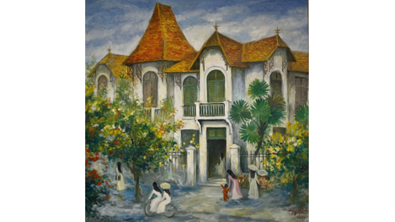 Góc Hàng Bún <br> (60cm x 70cm)<br>Sơn Dầu (2015)<br>Lê Ngọc Hiếu (1934-)